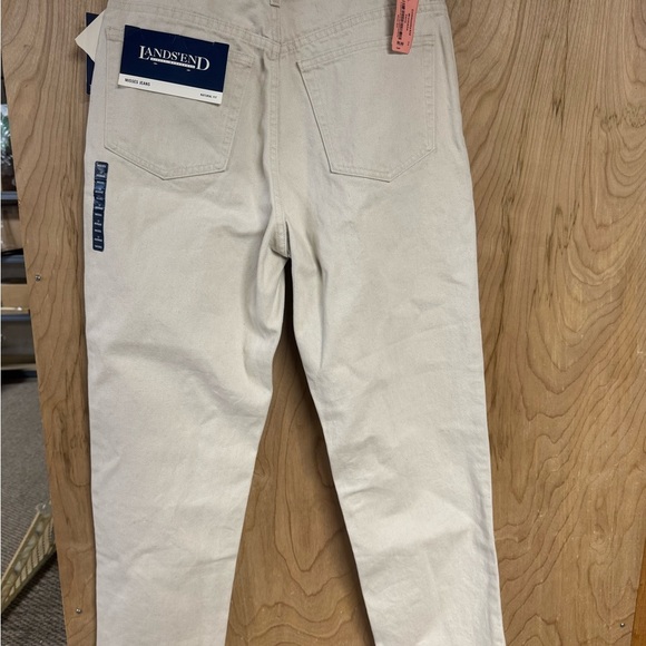 Lands' End Cream Straight Leg Jeans Classic Style - Picture 3 of 9